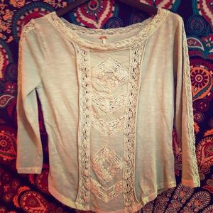 Free People boho top light aqua
